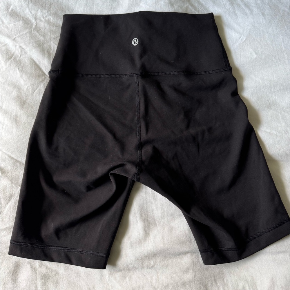 lululemon wunder under train black biker running shorts 8” women’s size 6